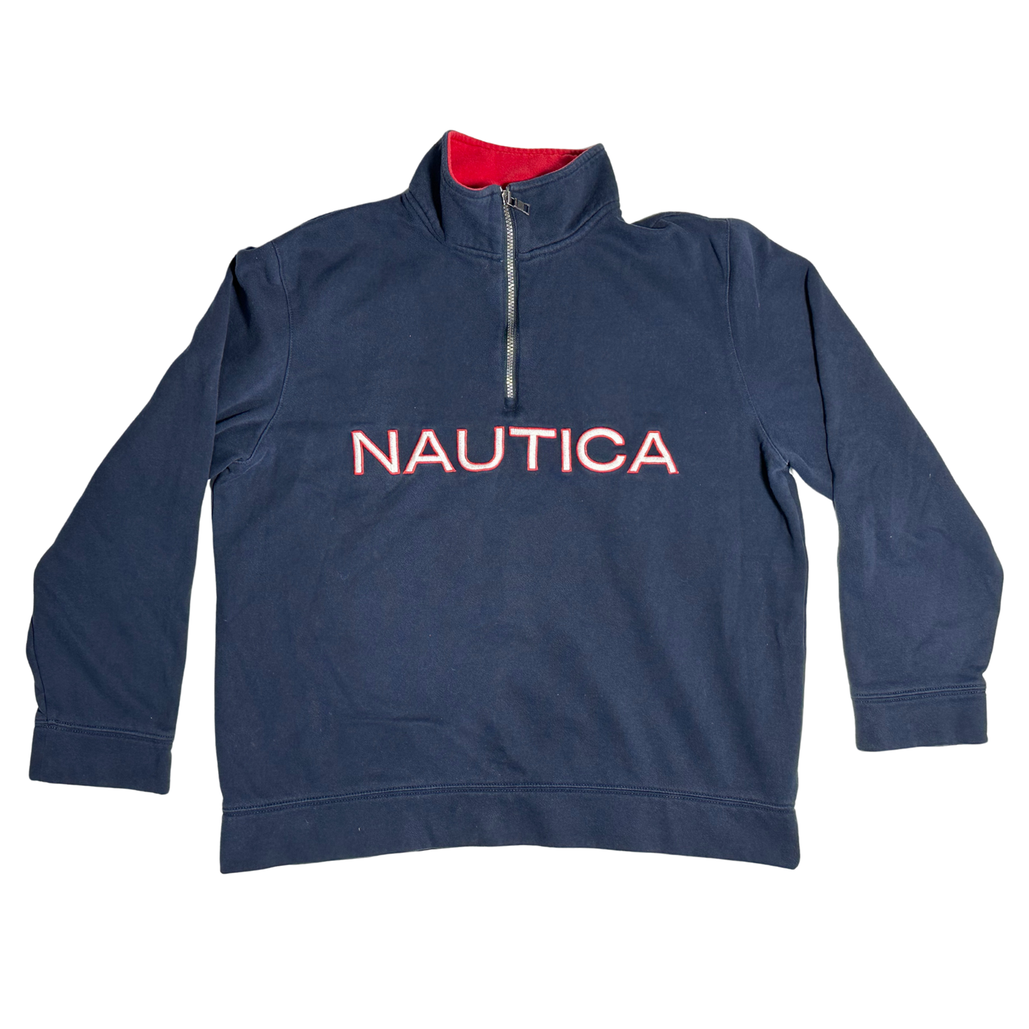 NAVY NAUTICA HALF ZIP UP LARGE