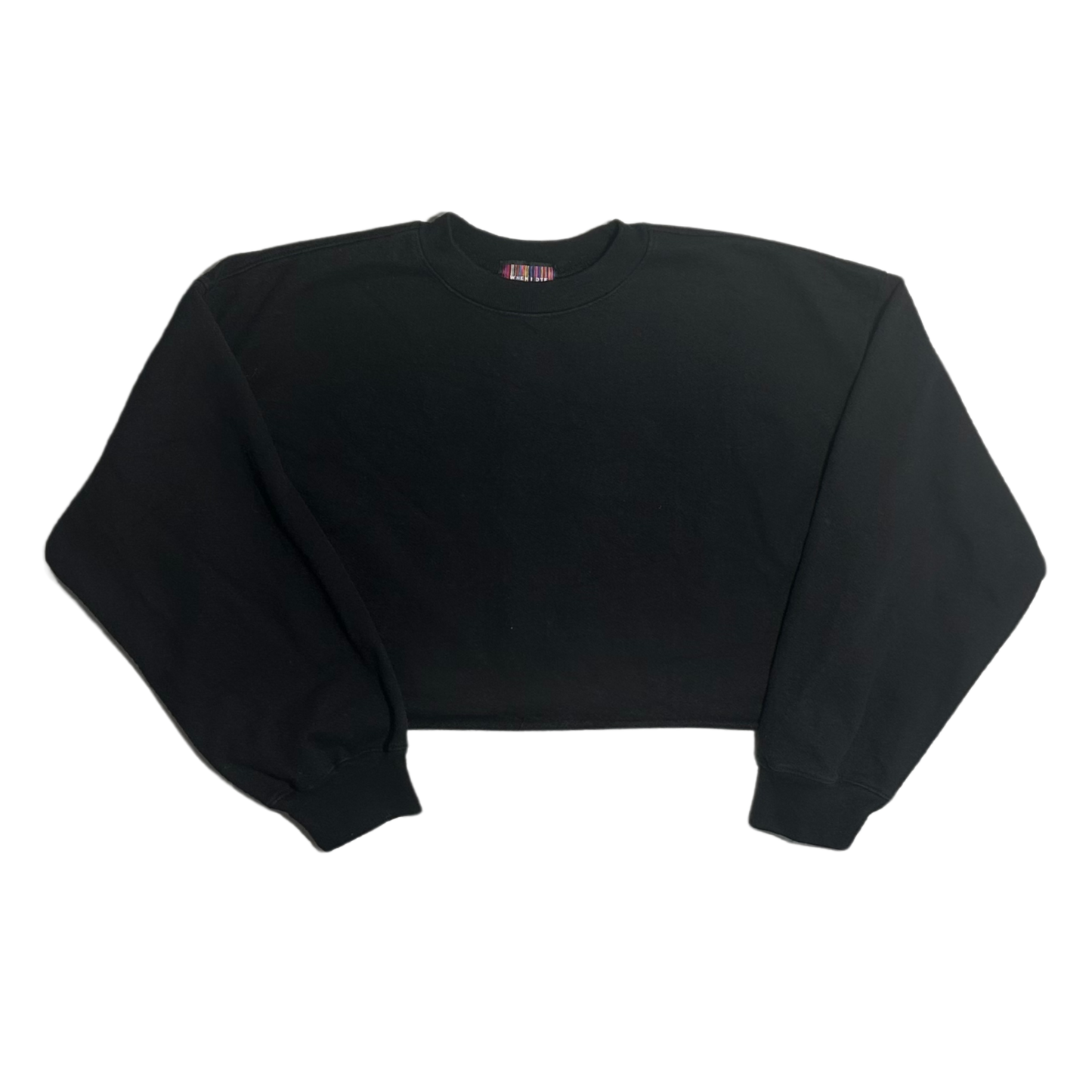BLACK SMALL CROPPED CREWNECK