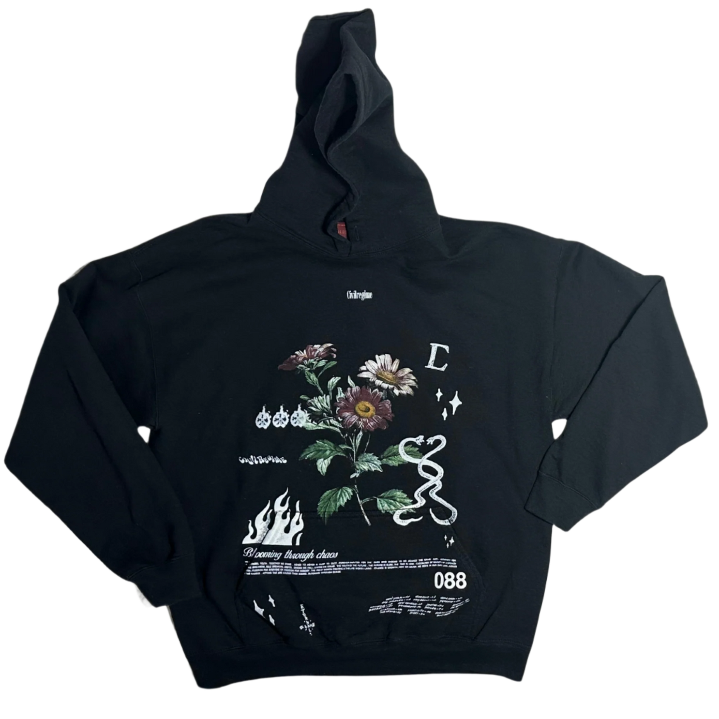 CIVIL REGIME BLACK LARGE HOODIE